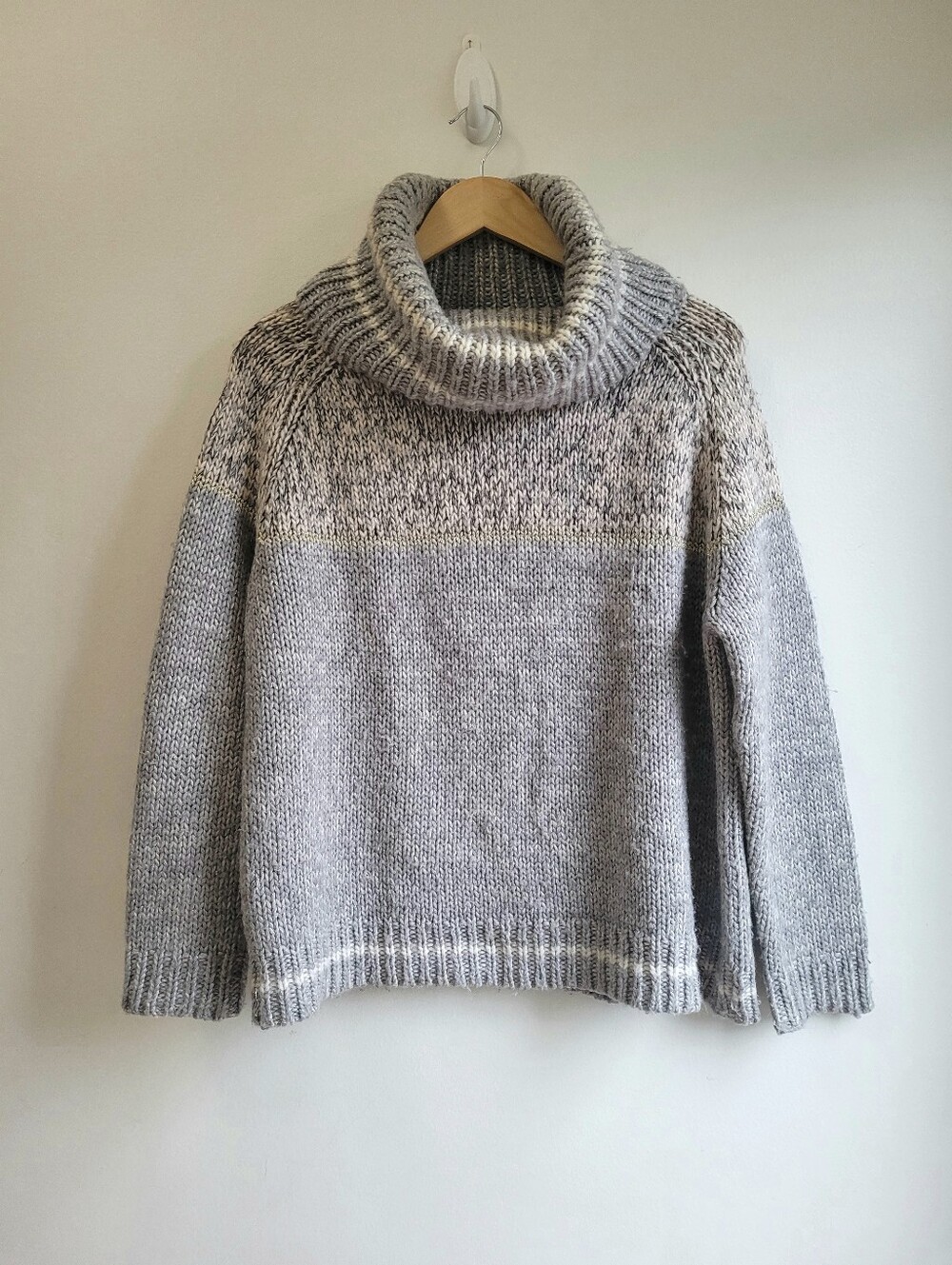 MARC AUREL Cozy Chunky Grey Turtleneck Sweater 6 Small Medium